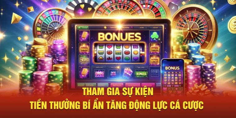 Tham gia sự kiện tiền thưởng bí ẩn tăng động lực cá cược